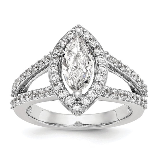 Marquise Halo Diamond Semi-mount Engagement Rings