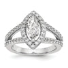 Marquise Halo Diamond Semi-mount Engagement Rings