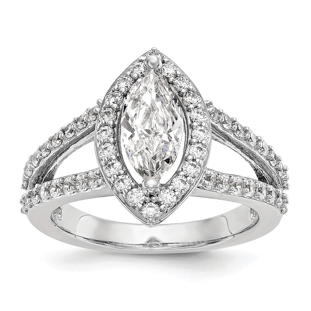 Marquise Halo Diamond Semi-mount Engagement Rings