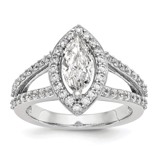 Marquise Halo Diamond Semi-mount Engagement Rings
