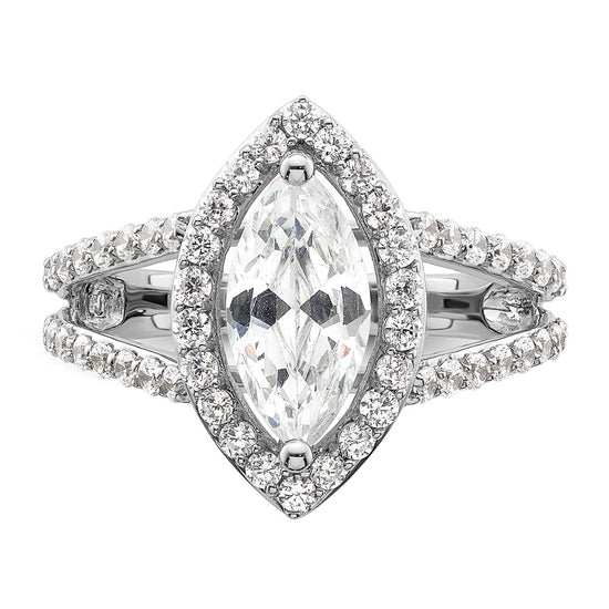 Marquise Halo Diamond Semi-mount Engagement Rings