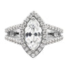 Marquise Halo Diamond Semi-mount Engagement Rings