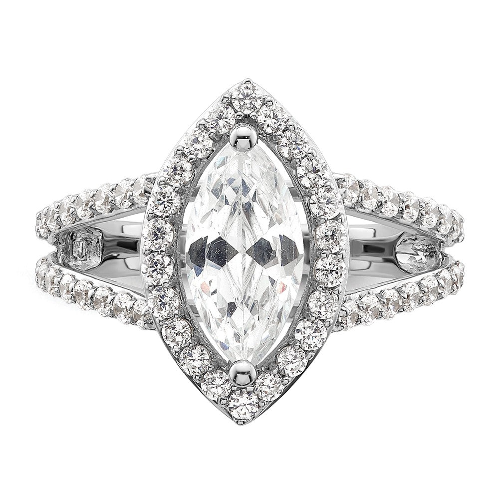 Marquise Halo Diamond Semi-mount Engagement Rings