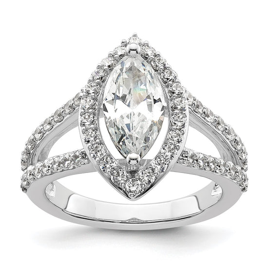 Marquise Halo Diamond Semi-mount Engagement Rings
