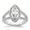 Marquise Halo Diamond Semi-mount Engagement Rings