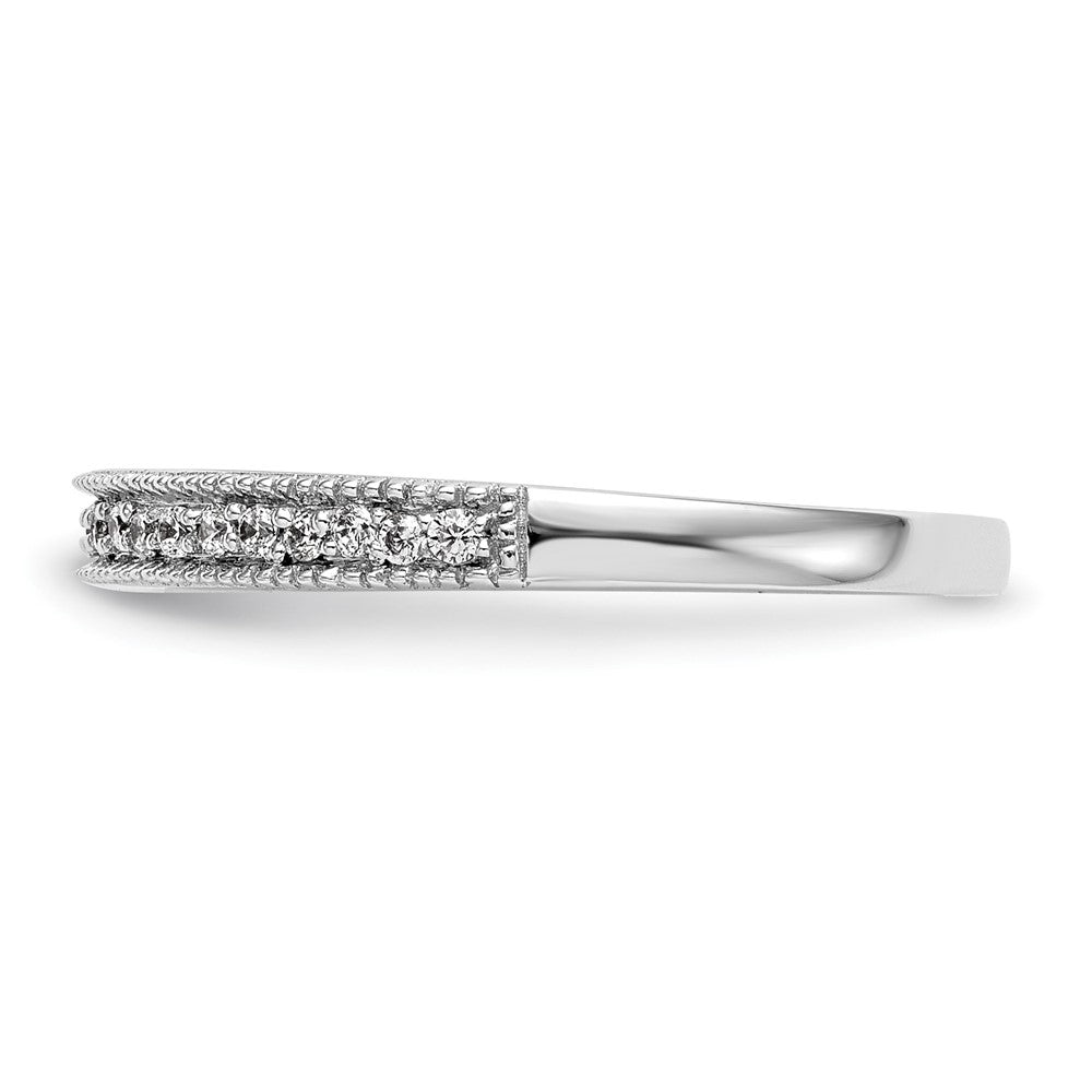 14K White Gold 1/8 carat Diamond Complete Wedding Band