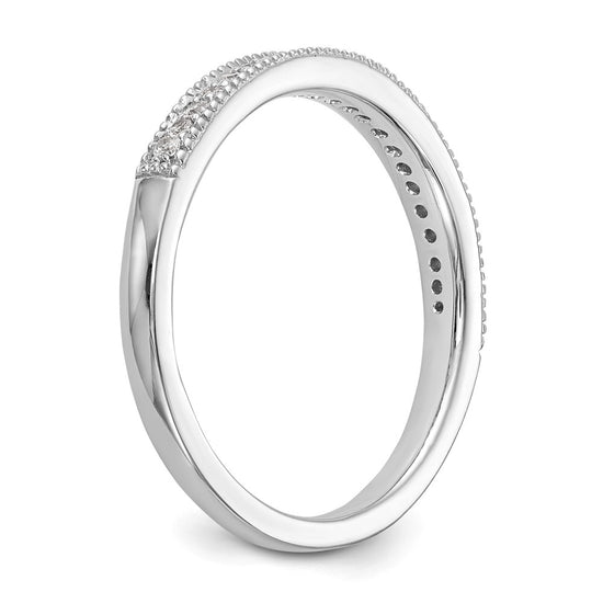 14K White Gold 1/8 carat Diamond Complete Wedding Band
