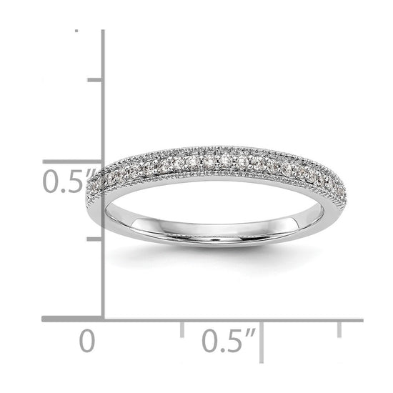 14K White Gold 1/8 carat Diamond Complete Wedding Band