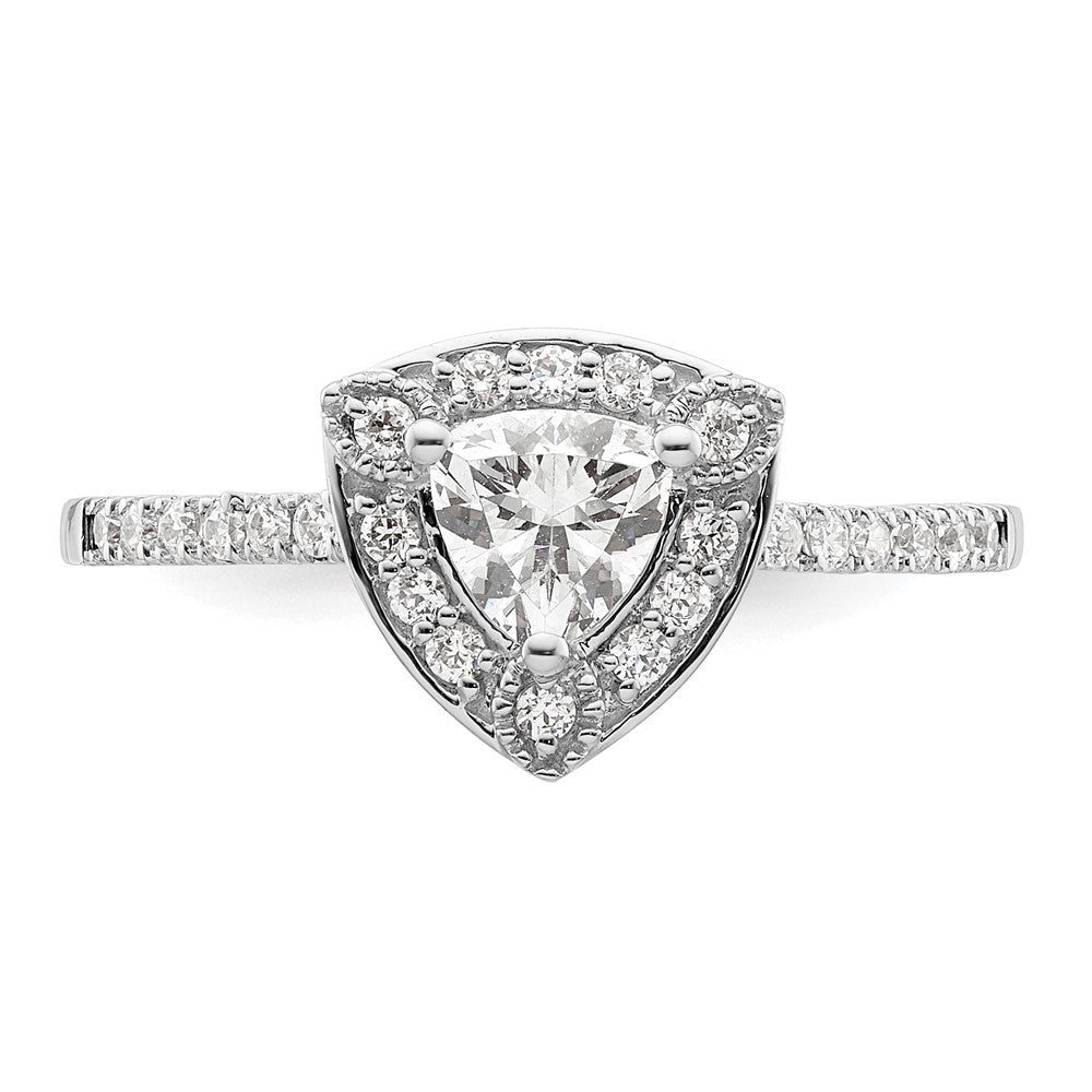 Trillion Halo Diamond Semi-mount Engagement Rings