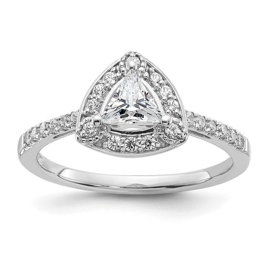 Trillion Halo Diamond Semi-mount Engagement Rings