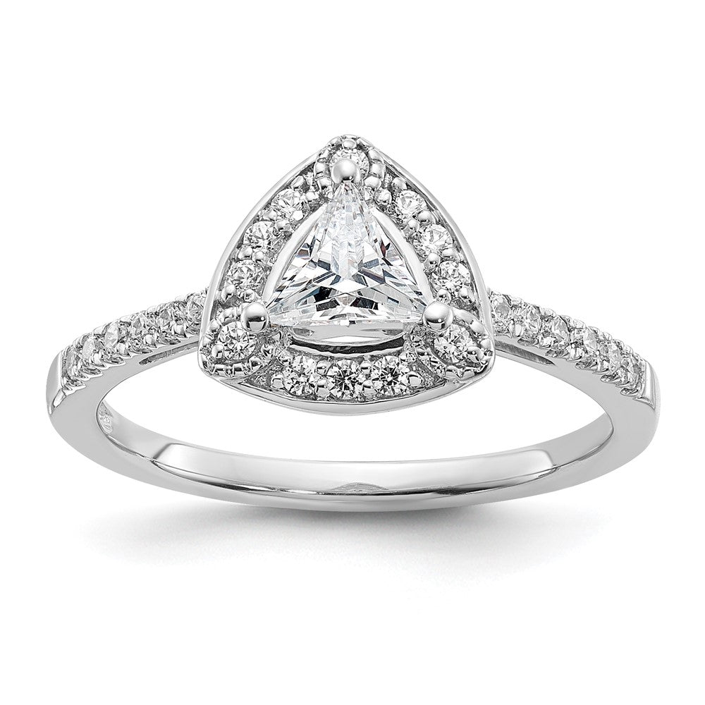 Trillion Halo Diamond Semi-mount Engagement Rings