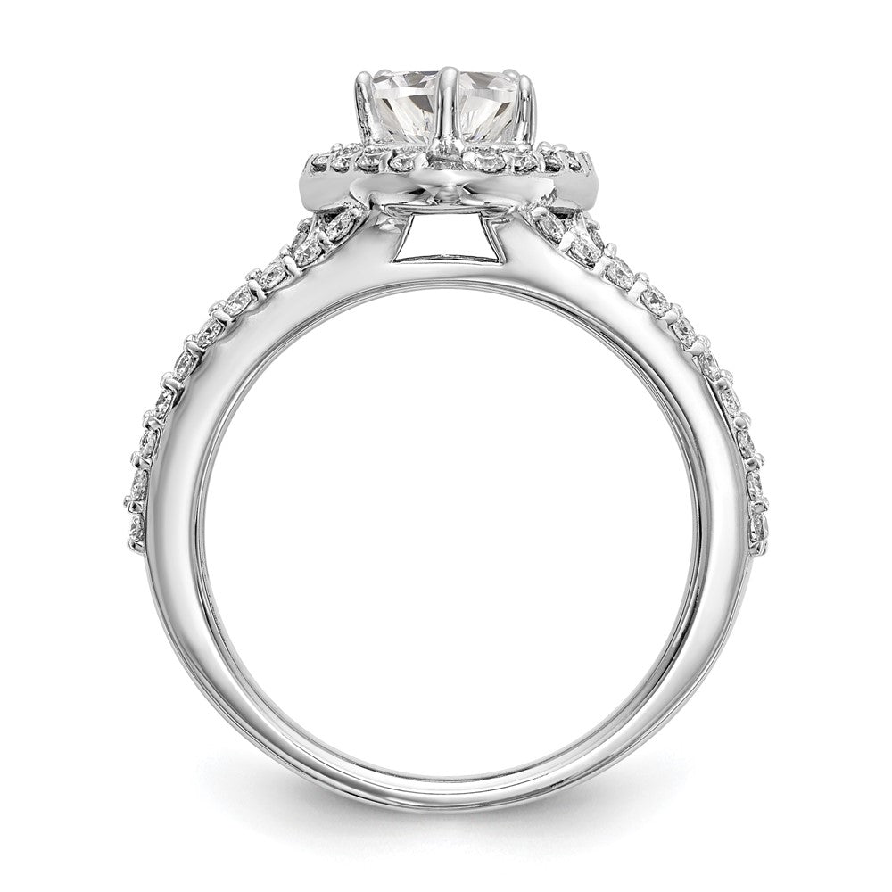 Heart Halo Diamond Semi-mount Engagement Rings