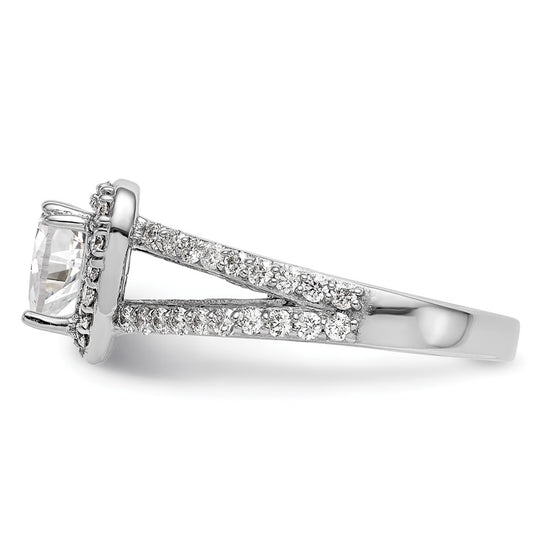 Heart Halo Diamond Semi-mount Engagement Rings