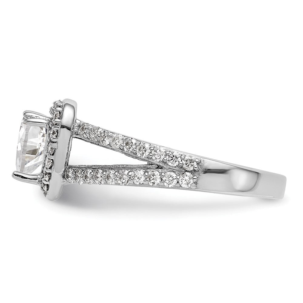 Heart Halo Diamond Semi-mount Engagement Rings