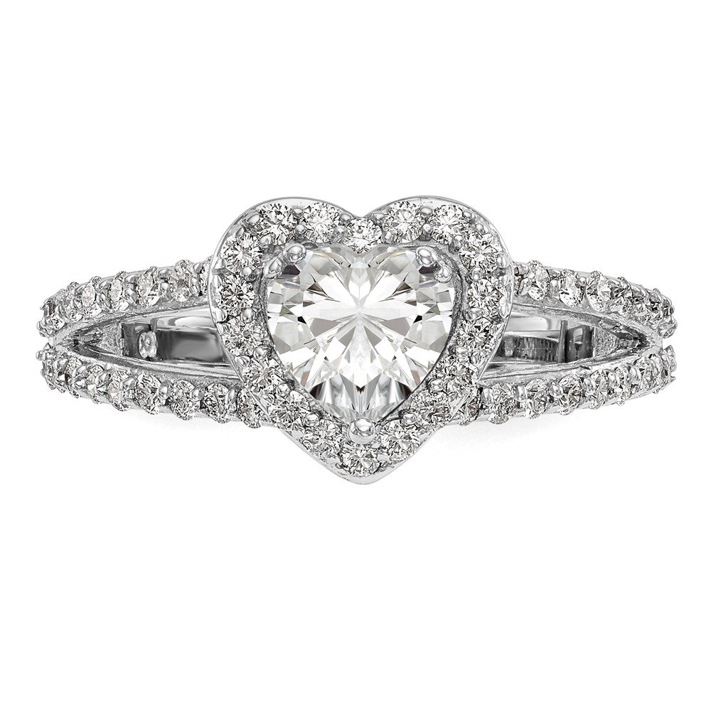 Heart Halo Diamond Semi-mount Engagement Rings