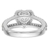 Heart Halo Diamond Semi-mount Engagement Rings