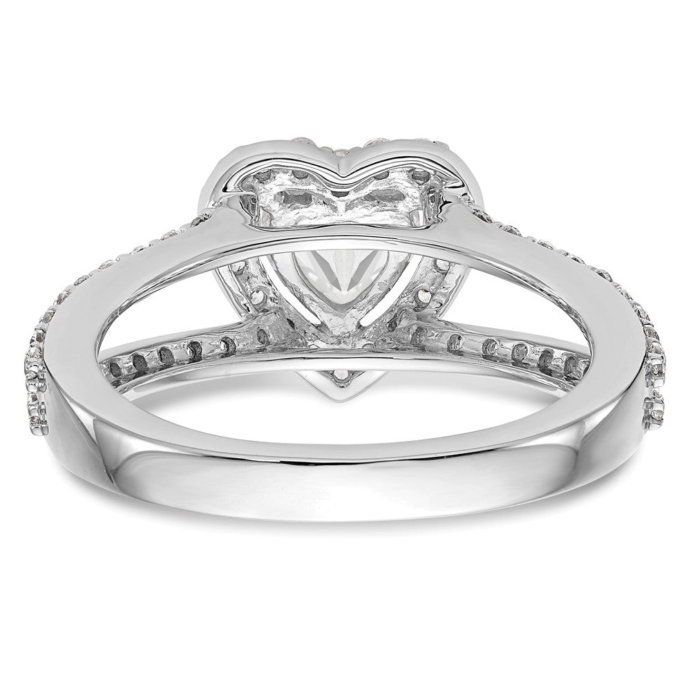 Heart Halo Diamond Semi-mount Engagement Rings