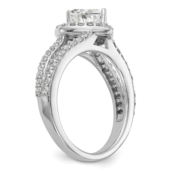 Heart Halo Diamond Semi-mount Engagement Rings