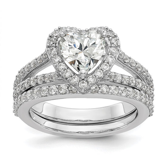 Heart Halo Diamond Semi-mount Engagement Rings