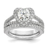 Heart Halo Diamond Semi-mount Engagement Rings