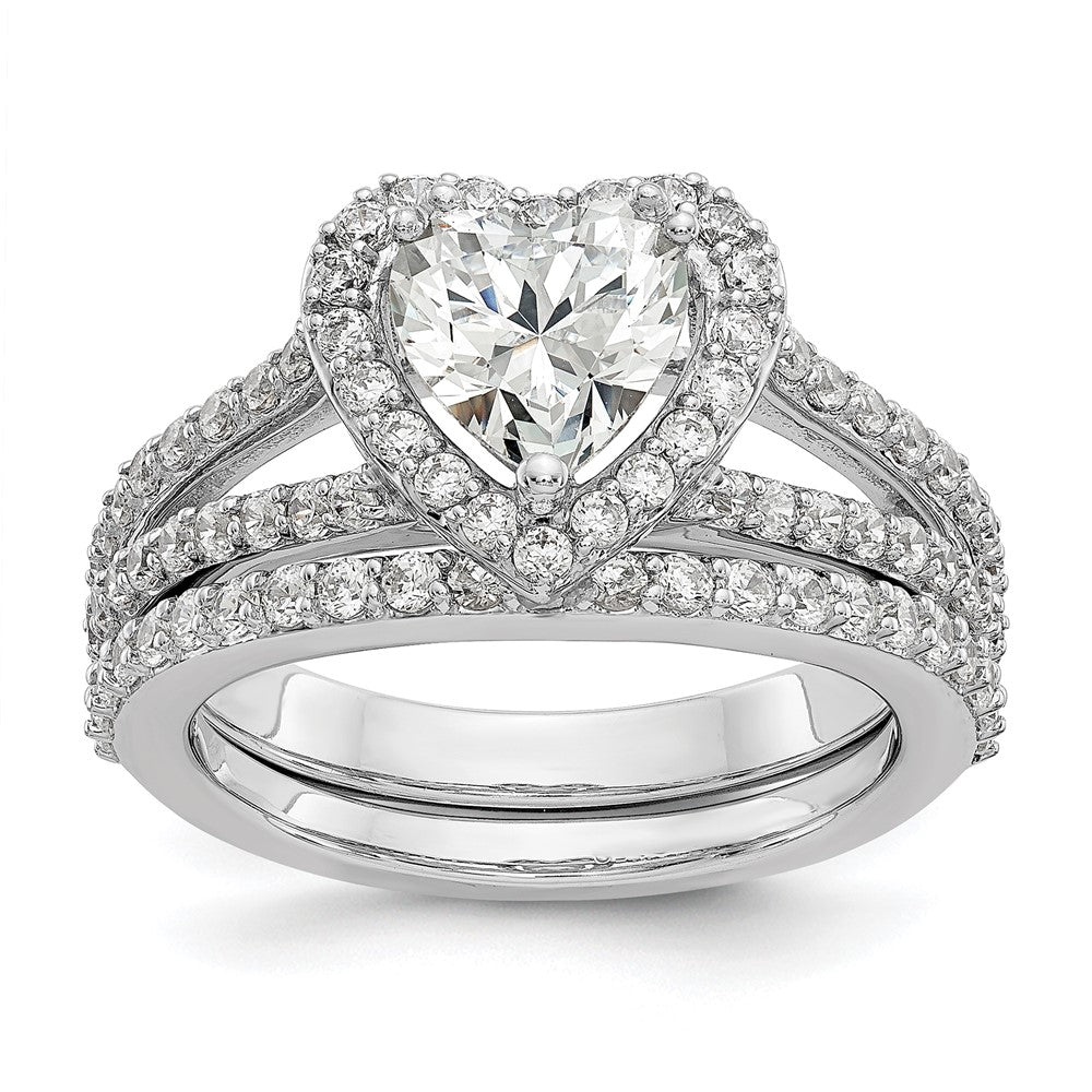 Heart Halo Diamond Semi-mount Engagement Rings