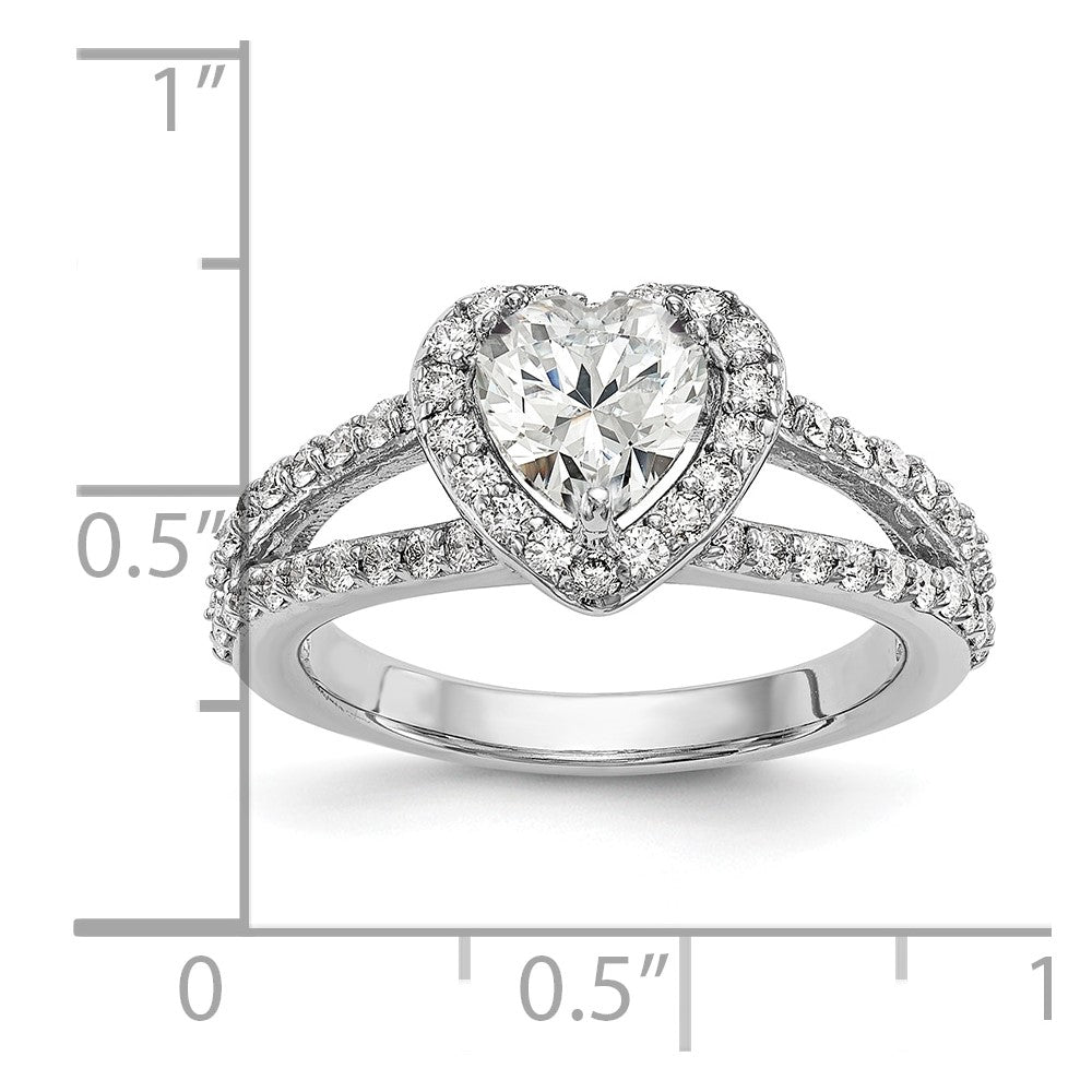 Heart Halo Diamond Semi-mount Engagement Rings
