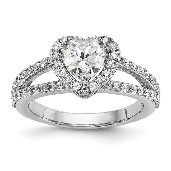 Heart Halo Diamond Semi-mount Engagement Rings