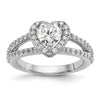 Heart Halo Diamond Semi-mount Engagement Rings