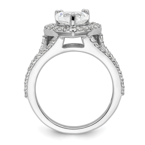 Heart Halo Diamond Semi-mount Engagement Rings