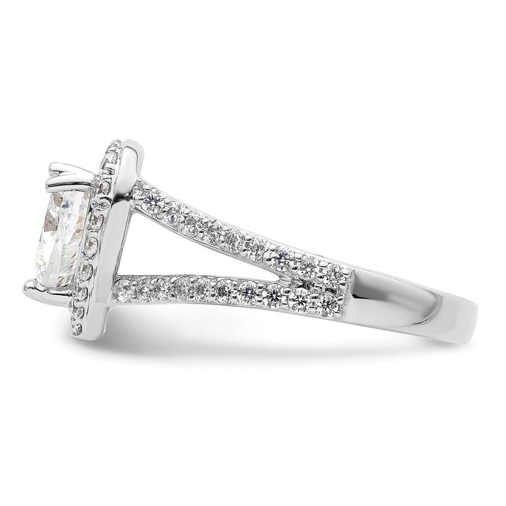 Heart Halo Diamond Semi-mount Engagement Rings
