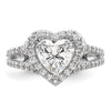 Heart Halo Diamond Semi-mount Engagement Rings
