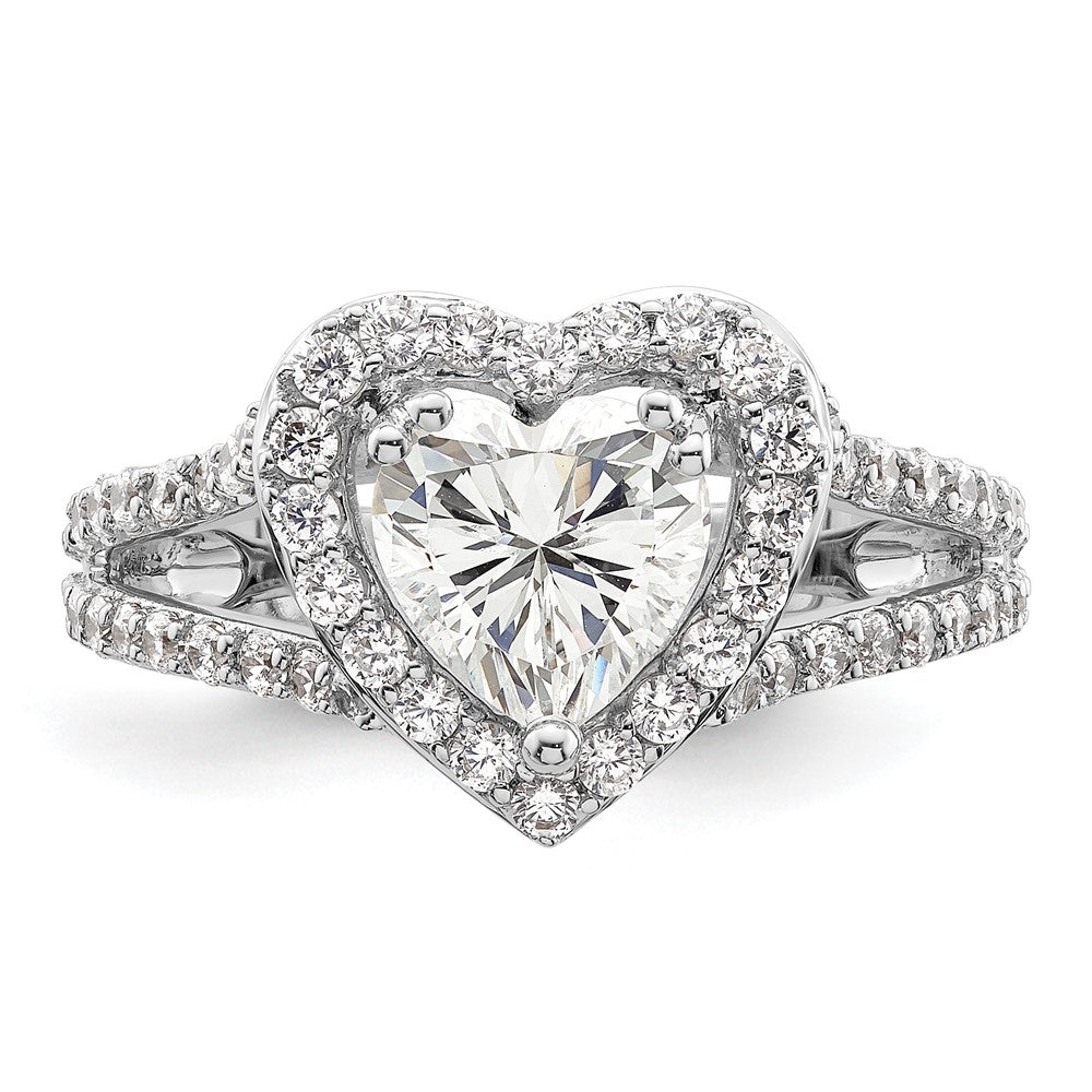 Heart Halo Diamond Semi-mount Engagement Rings