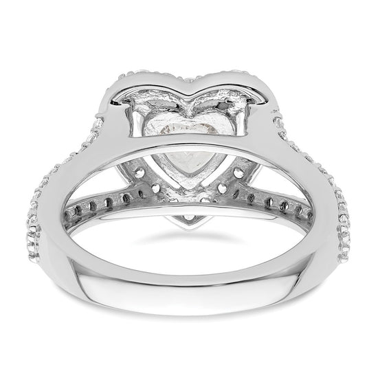 Heart Halo Diamond Semi-mount Engagement Rings