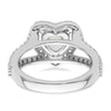 Heart Halo Diamond Semi-mount Engagement Rings