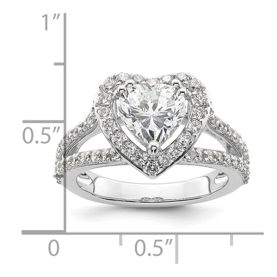Heart Halo Diamond Semi-mount Engagement Rings