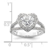 Heart Halo Diamond Semi-mount Engagement Rings