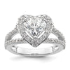 Heart Halo Diamond Semi-mount Engagement Rings