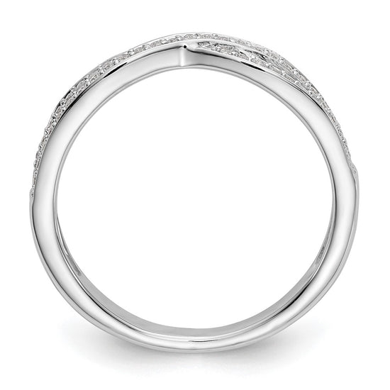 14K White Gold Criss-Cross 1/5 carat Diamond Complete Wedding Band