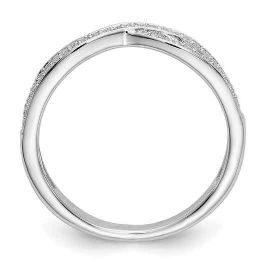 14K White Gold Criss-Cross 1/5 carat Diamond Complete Wedding Band