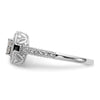 14K White Gold Square Halo Cluster 1/5 carat Princess/Round Diamond Complete Engagement Ring