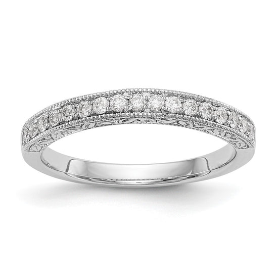 14k White Gold 1/5 carat Diamond Complete Wedding Band