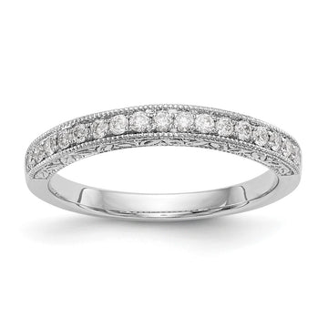 14k White Gold 1/5 carat Diamond Complete Wedding Band