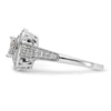 14K White Gold Square Halo Cluster 5/8 carat Princess/Round Diamond Complete Engagement Ring