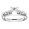 14K White Gold Square Cluster 3/4 carat Princess Diamond Complete Engagement Ring
