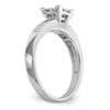 14K White Gold Square Cluster 3/4 carat Princess Diamond Complete Engagement Ring