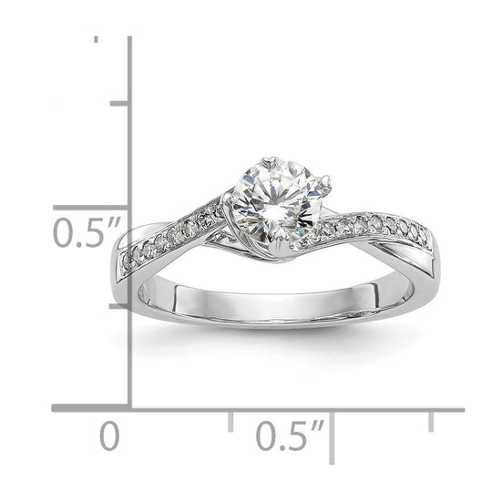 Round Semi-Mount Diamond By-Pass Engagement Rings