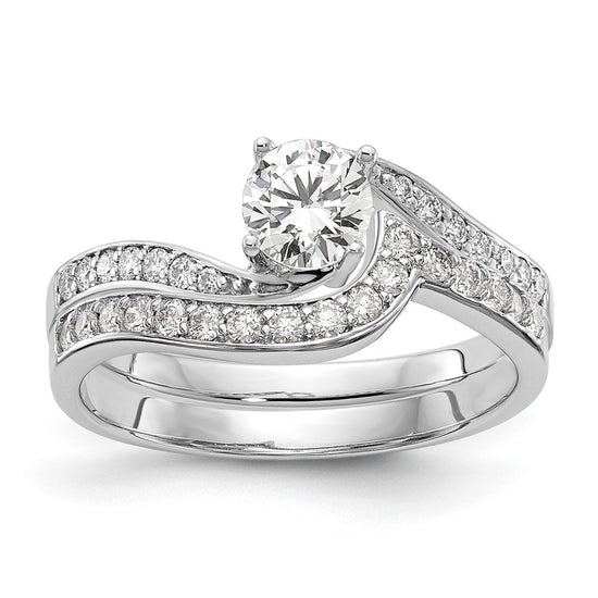 14k White Gold 5/8 carat Lab Grown Diamond VS/SI Complete By-Pass Engagement Ring