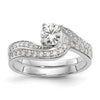 14k White Gold 5/8 carat Lab Grown Diamond VS/SI Complete By-Pass Engagement Ring