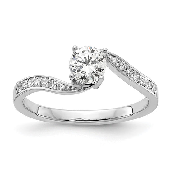 14k White Gold 5/8 carat Lab Grown Diamond VS/SI Complete By-Pass Engagement Ring