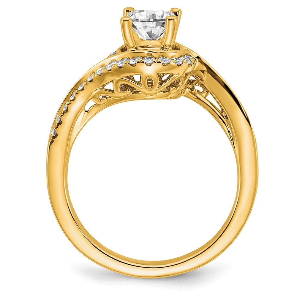 Diamond Round Semi-mount By-Pass Engagement Rings